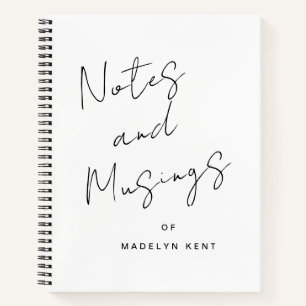 Carnet Notes & Musées Script moderne Personnalisé