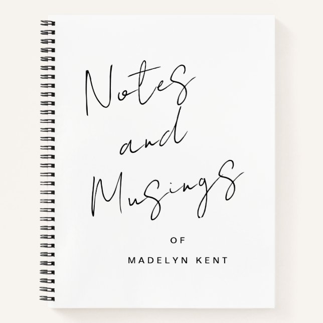 Carnet Notes & Musées Script moderne Personnalisé (Devant)