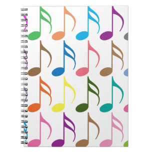 Carnet Notes musicales colorées motif