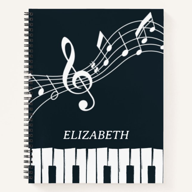 Carnet Notes musicales pour le clavier du professeur de m (Devant)