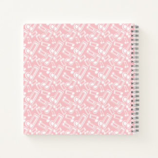 Carnet Notes musicales roses