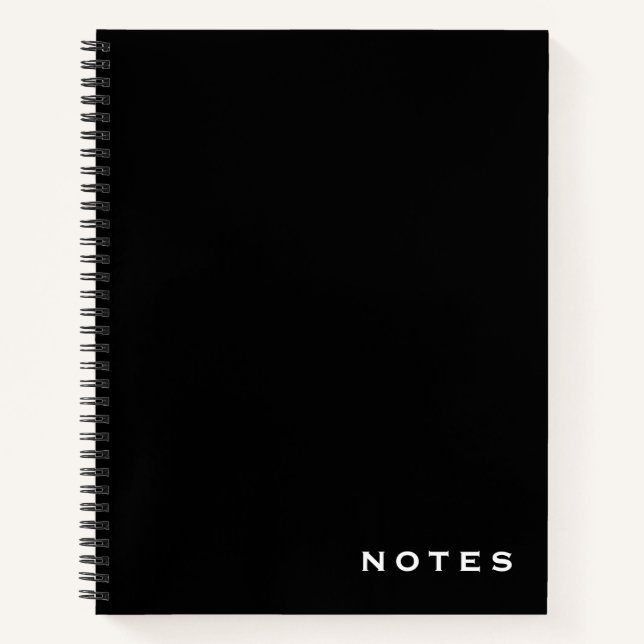 Carnet "Notes" noir et blanc professionnel (Devant)