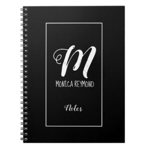 Carnet notes on black monogrammed