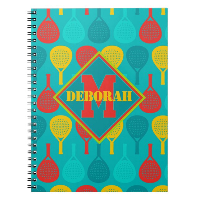 Carnet Notes Padel Smash avec monogramme (Devant)
