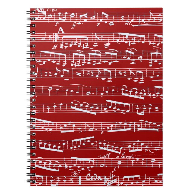 Carnet Notes rouges de musique (Devant)