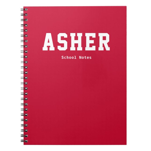 Carnet Notes scolaires personnalisées en rouge simple (Devant)