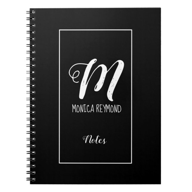 Carnet notes sur le monogrammed noir (Devant)