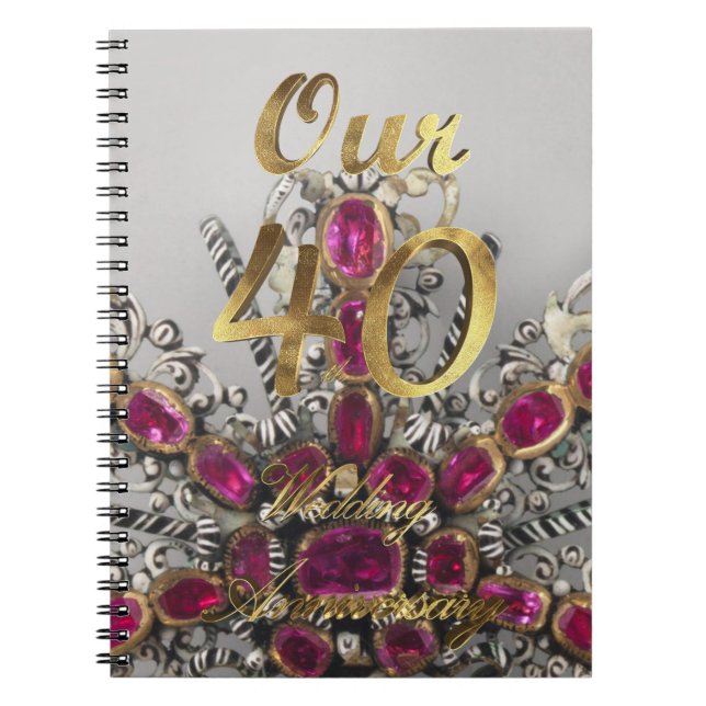 Carnet Notre 40e anniversaire Mariage Mariage de rubis (Devant)