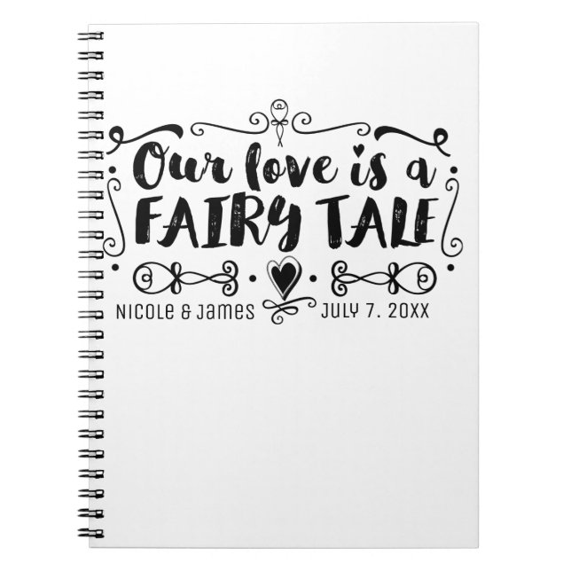 Carnet NOTRE AMOUR EST UN TALE FAIRY TALE Custom Wedding  (Devant)
