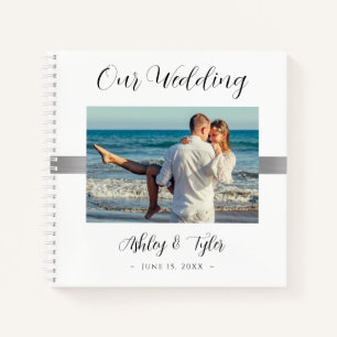 Carnet Notre Mariage, Noms de script noir, Date Photo Sil