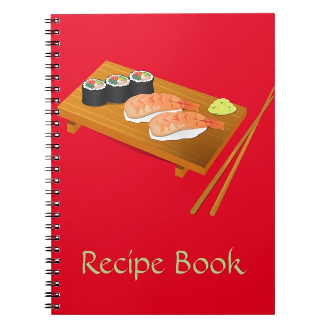 Carnet Nourriture japonaise mignonne de sushi (Devant)
