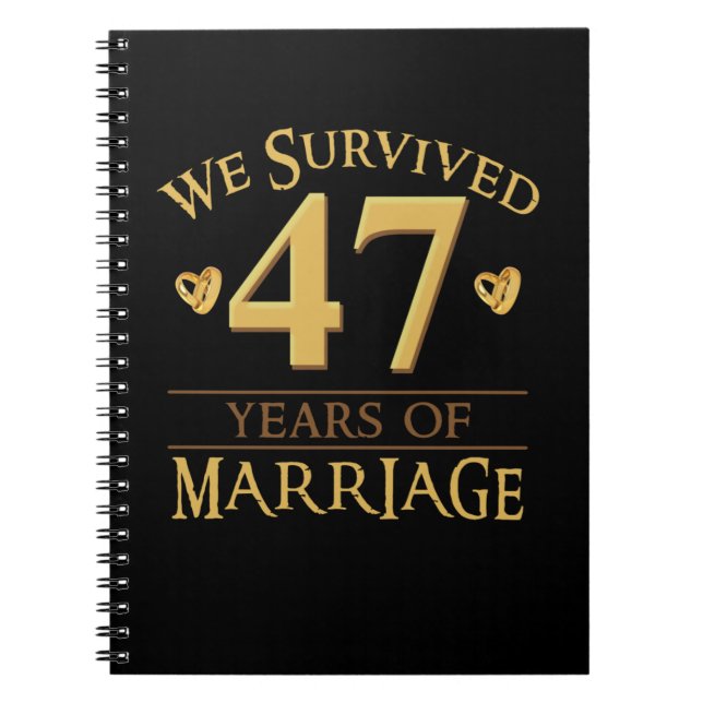 Carnet Nous Avons Survécu 47 Ans De Mariage Couple 47th A (Devant)