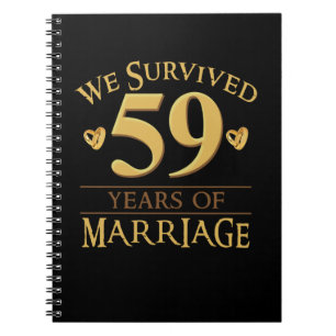 Carnet Nous Avons Survécu 59 Ans De Mariage Couple 59E An