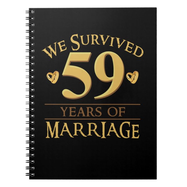 Carnet Nous Avons Survécu 59 Ans De Mariage Couple 59E An (Devant)