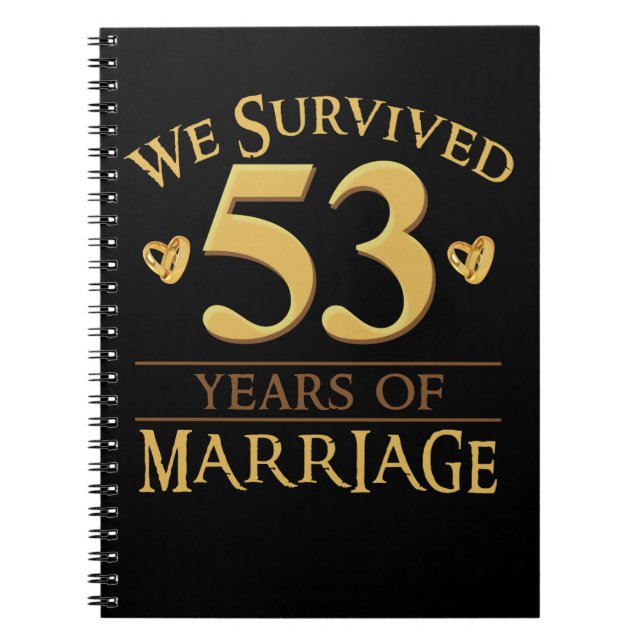 Carnet Nous Avons Survécu À 53 Ans De Mariage Couple 53E  (Devant)
