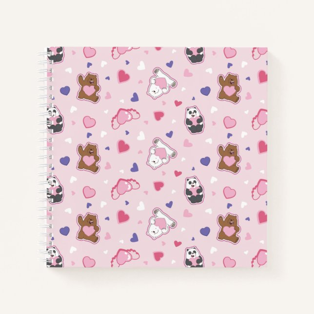 Carnet Nous les ours nus - Valentine Hearts Motif (Devant)