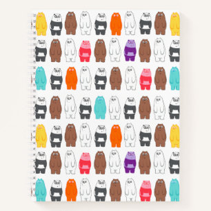 Carnet Nous Ours nu Motif d'ours coloré