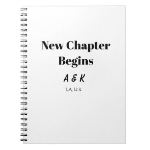 Carnet NOUVEAU CHAPITRE COMMENCE nom du couple mariage LI
