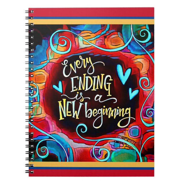 Carnet Nouveau début d'inspirété Colorful Encouragement (Devant)