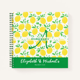 Carnet Nouveau mariés BUCKET LIST Lemon Motif thème