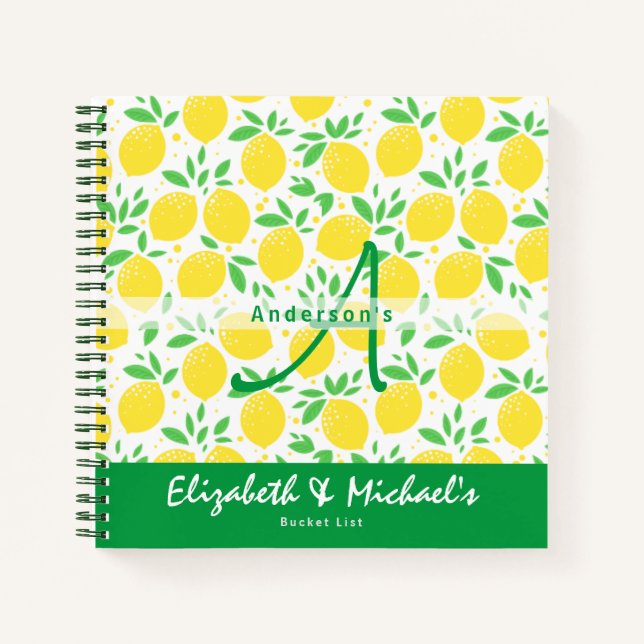 Carnet Nouveau mariés BUCKET LIST Lemon Motif thème (Devant)