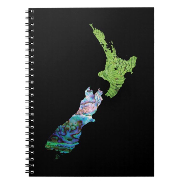 CARNET NOUVELLE ZÉLANDE CARTE SIMPLE PAUA ET FERNS (Devant)