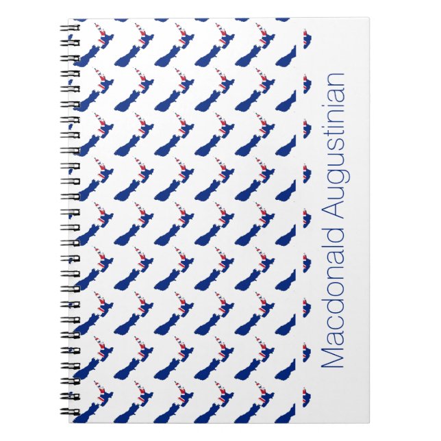 Carnet NOUVELLE ZÉLANDE DRAPEAU Personnalisé Ajouter un n (Devant)