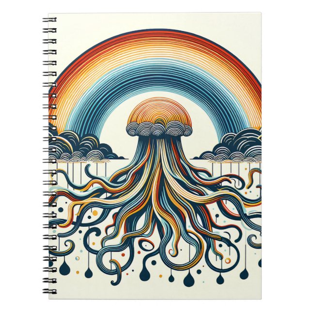 Carnet Nuages arc-en-ciel et tendances (Devant)