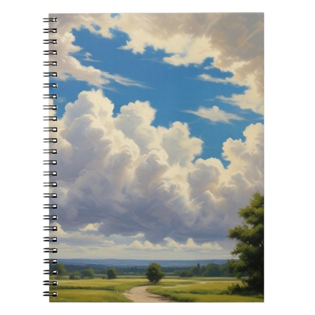 Carnet Nuages blancs et ciel bleu clair (Devant)