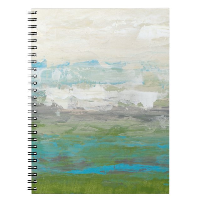 Carnet Nuages Blancs Surplombant Un Beau Paysage (Devant)