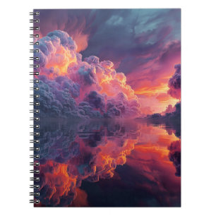Carnet Nuages de coucher de soleil surréalistes réfléchis