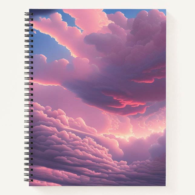 Carnet Nuages roses doux (Devant)