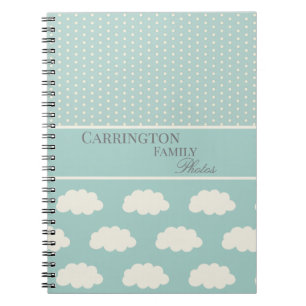 Carnet Nuages Votre Nom Pois Vert