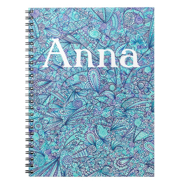 Carnet Nuances De Bleu Ordinateur Portable Personnalisé  (Devant)