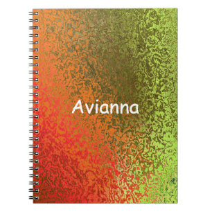 Carnet Nuances d'orange et vert Ajouter un nom