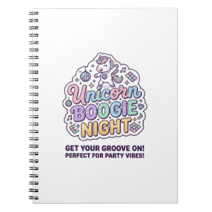 Carnet Nuit de Boogie Licorne Gras Typographie Graphique 