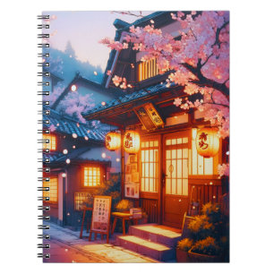 Carnet Nuit de floraison de cerisier dans le vieux Japon