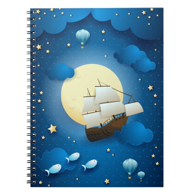 Carnet Nuit d'Imaginaire avec voilier (Devant)