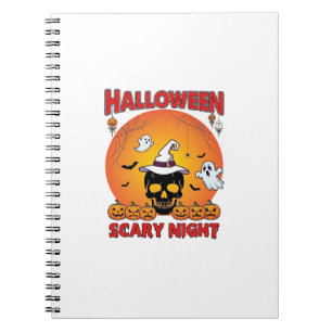 Carnet Nuit effrayante d'Halloween Crâne Chapeau de sorci