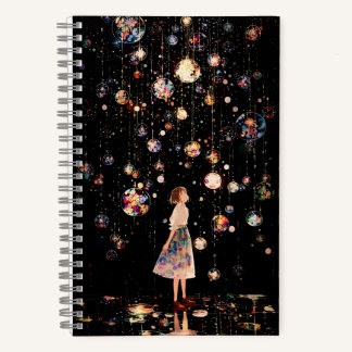 Carnet Nuit étoilée aux orbes lumineuses 
