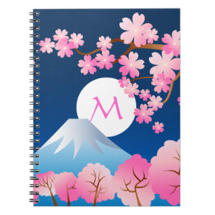 Carnet Nuit Sakura du Japon de ressort de fleurs de
