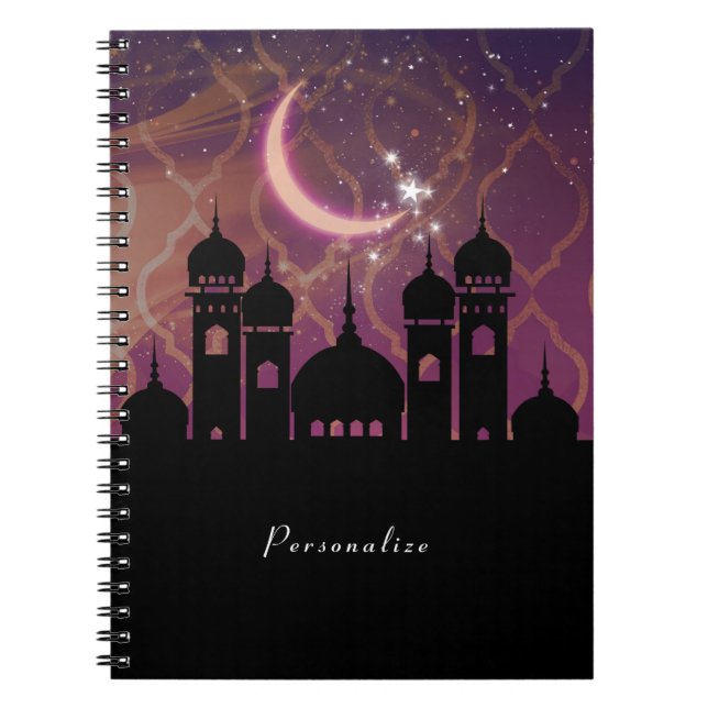 Carnet Nuits marocaines Moyen-Orient violet rose (Devant)