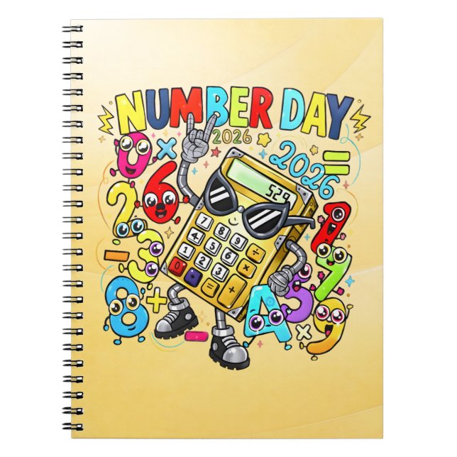 Carnet Number Day Maths Notebook | Fun Calculator Numbers (Devant)