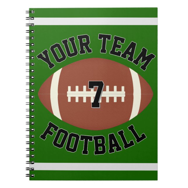 Carnet Numéro du joueur de football et nom de l'équipe Sp (Devant)