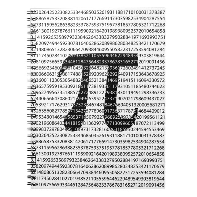 Carnet Numéro noir d'origine pi jour symbole mathématique (Devant)