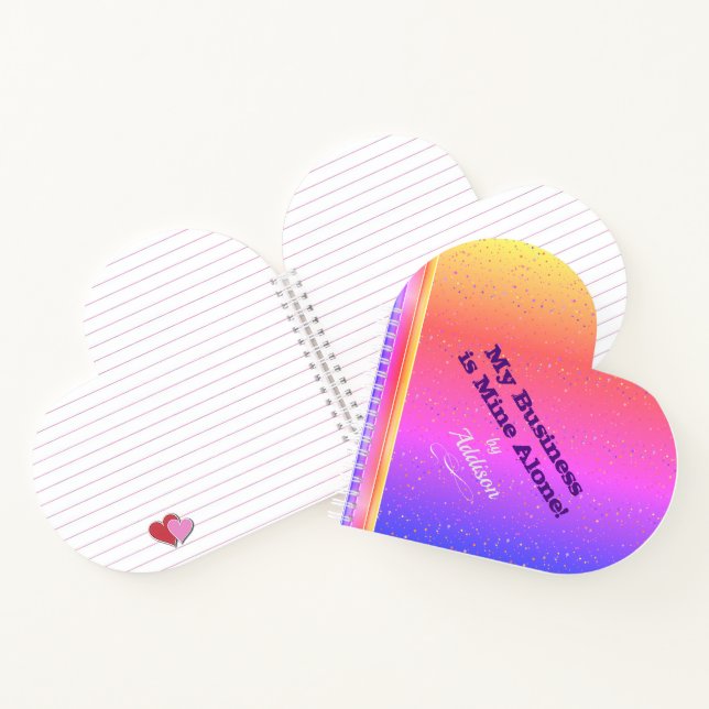 Carnet NUMÉRO PERSONNEL ROSE et OR avec NOM et TITRE (Intérieur)
