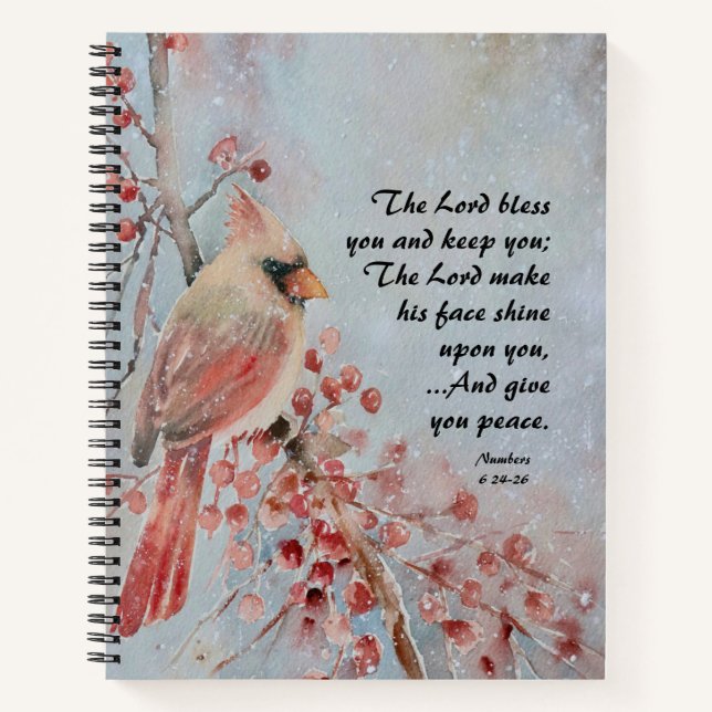 Carnet Numéros 6 24-26 Lord Bless You Red Bird & Berries (Devant)