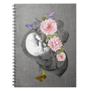 Carnet OBGYN Anatomie Florale Art Womb Baby Design 2
