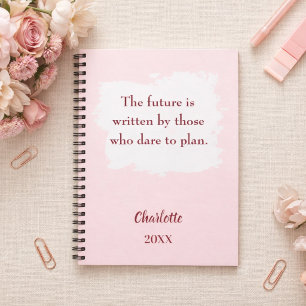 Carnet Objectifs de citation inspirants rose blush