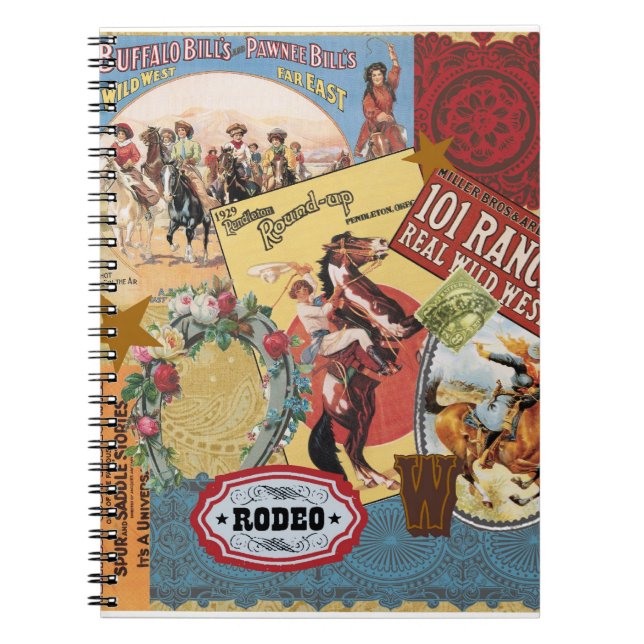 carnet occidental vintage de collage (Devant)